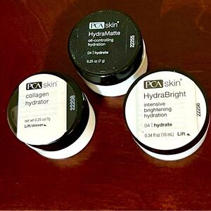 PCA  collagen hydrator & Hydramatte & HydraBright. .25oz each. Never opened.